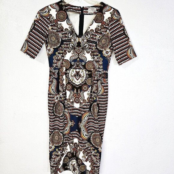 ASOS Dresses & Skirts - ASOS Woman's Multicolored Bold Paisley Boho  Midi Dress Size 8